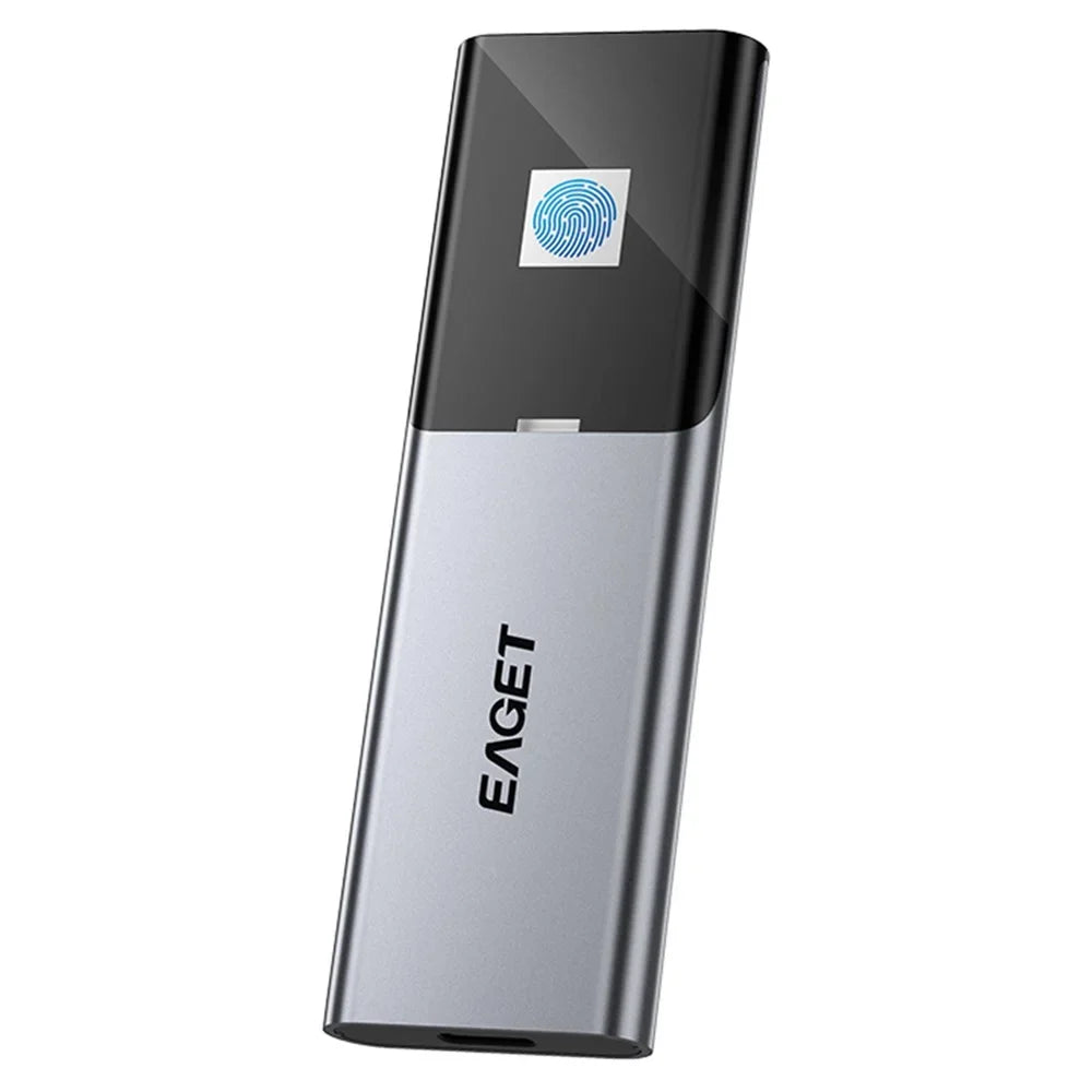 EAGET ET-FM6 2TB Portable SSD Type C 3.2 High Speed Transfer Fingerprint Encryption External Hard Drive