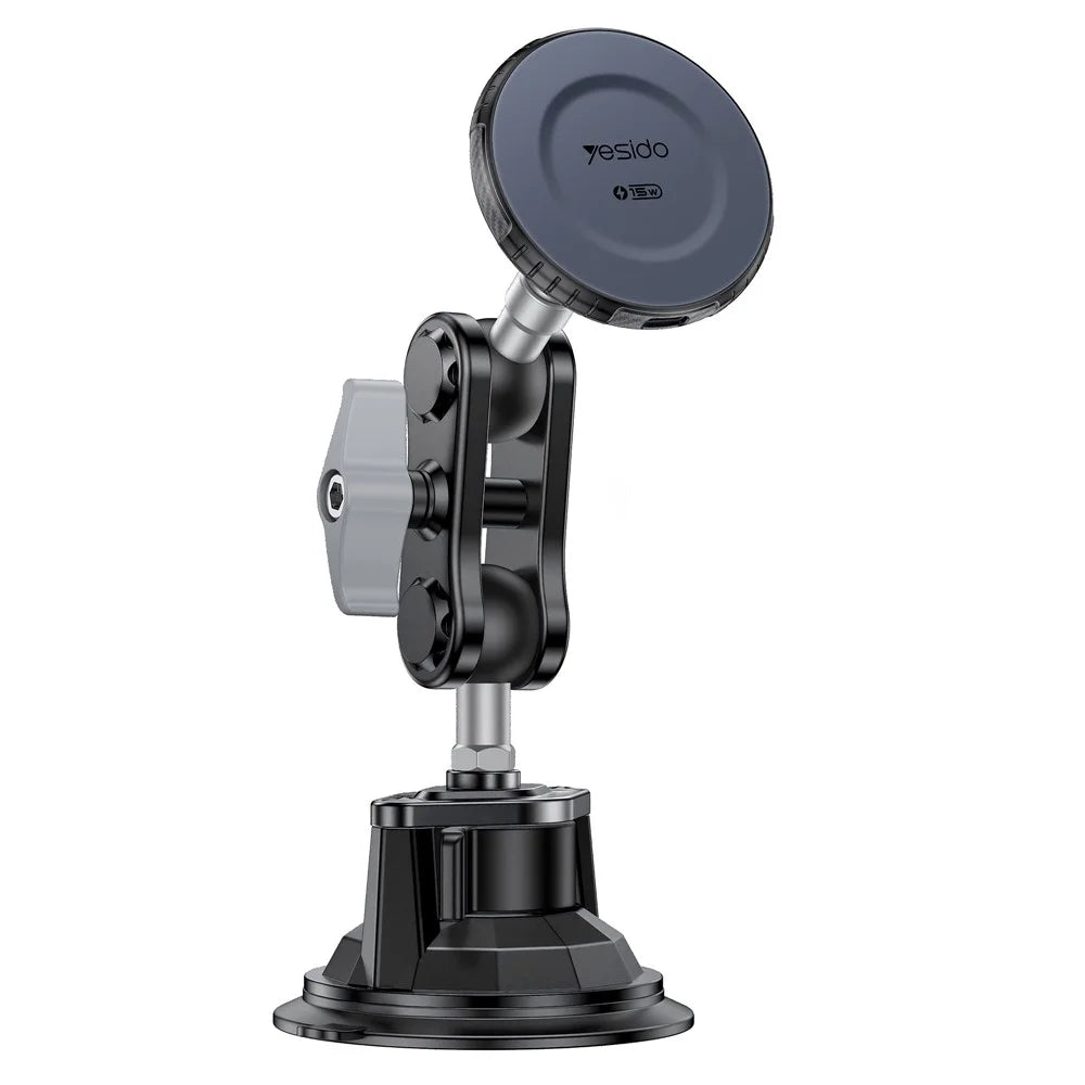 YESIDO C322 15W Magnetic Car Mount Wireless Charger Compatible with Magsafe Navigation Shooting Stand for iPhone 12-17 S