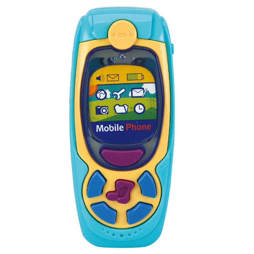 1137 Early Education Children Music Light Simulation Cartoon Mobile Phone Baby Educational Toy - Blue - 1