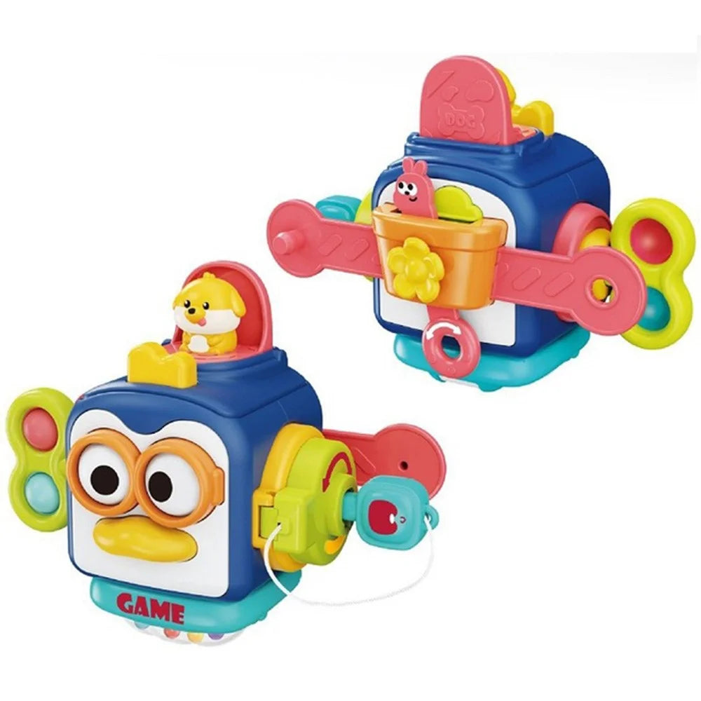 Toddler Penguin Activity Cube 6-Sided Sensory Ball Toy Gift for Baby Fine Motor Skills Development - 2