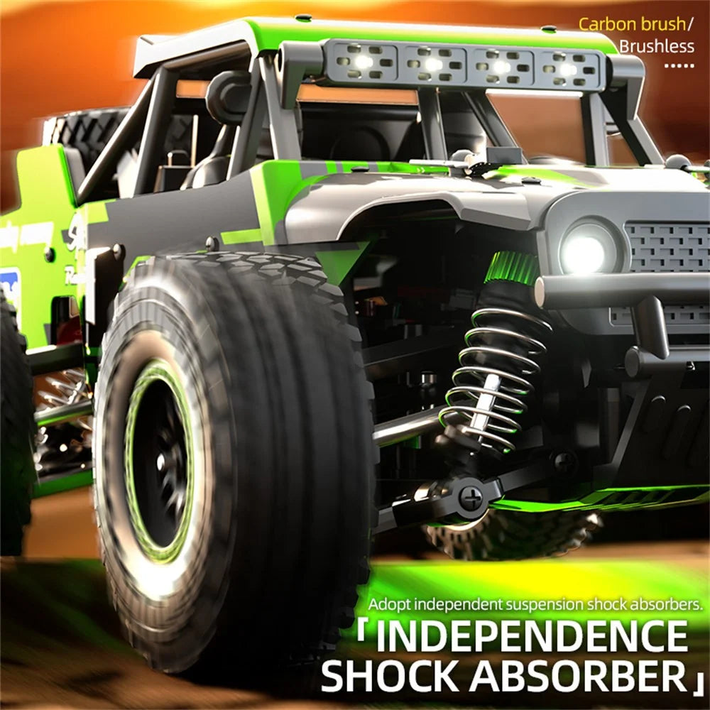 ZLL SG 202Pro 4WD LED Spotlight RC Car High-Speed Off-Road Rock Crawler Truck Toy, 2 Batteries - Green - 2