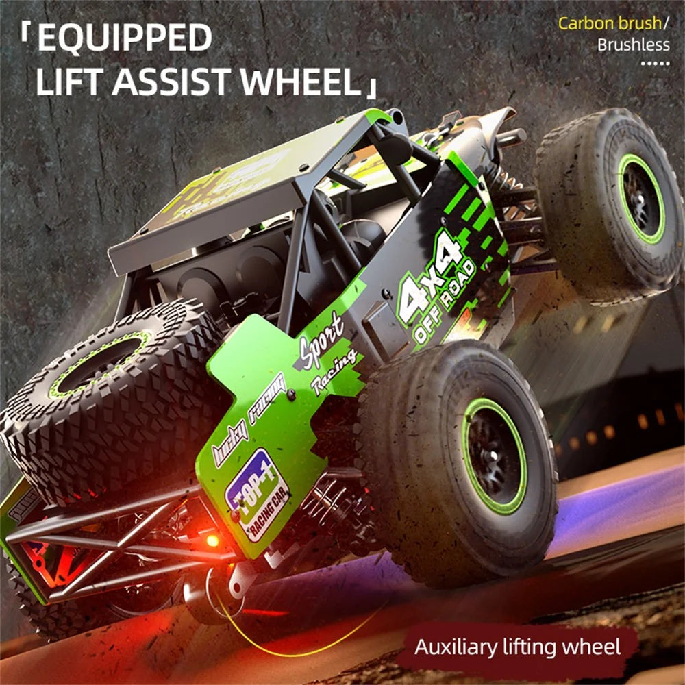 ZLL SG 202Pro 4WD LED Spotlight RC Car High-Speed Off-Road Rock Crawler Truck Toy, 2 Batteries - Green - 3
