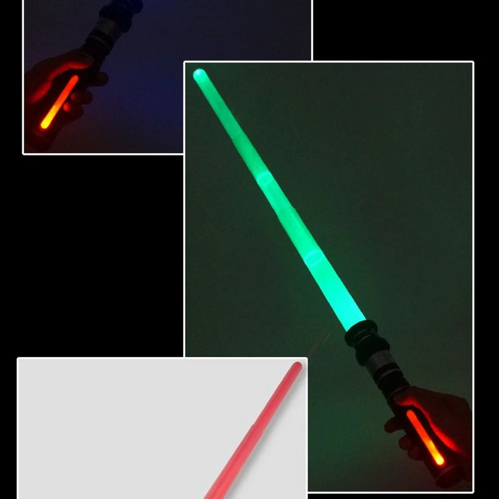 2Pcs Lightsaber Extendable Light-Up Toy Sword RGB Color Telescopic Light Bars with Sound Effect - 4