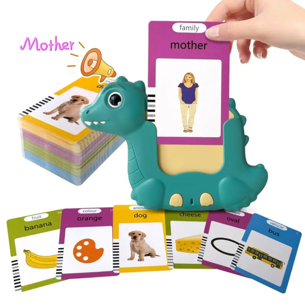 Cartoon Dinosaur Card Reading Machine with 510 Flash Cards Educational Learning Toy for Kids Early Development - 3