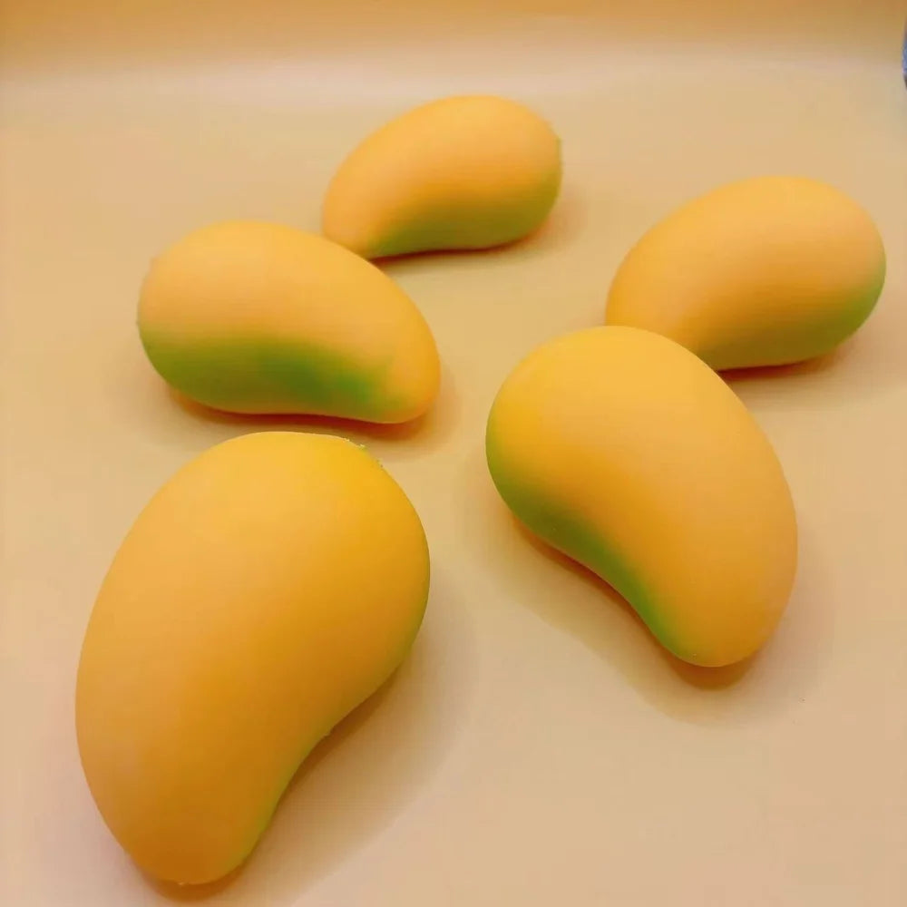 Realistic Mango Stress Relief Ball for Adults Kids Soft TPR Anti-stress Squeeze Toy Desktop Decor - Mango - 5