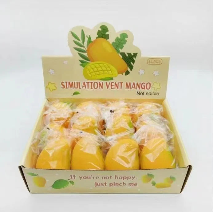 Realistic Mango Stress Relief Ball for Adults Kids Soft TPR Anti-stress Squeeze Toy Desktop Decor - Mango - 6
