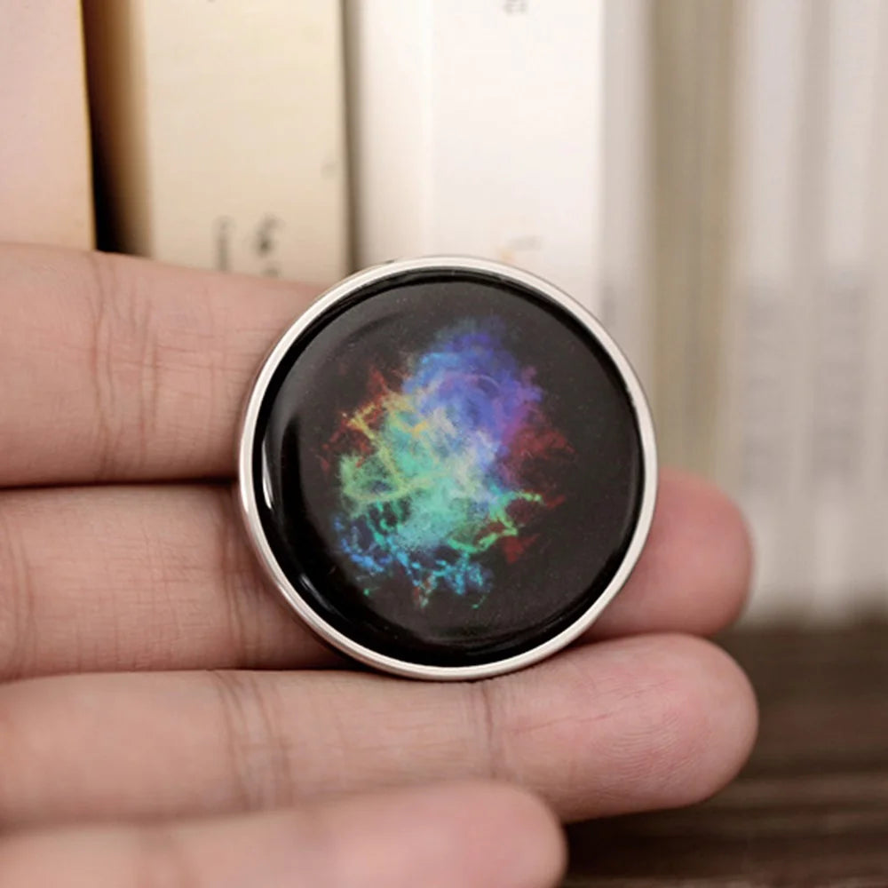 Spinner Luminous Milky Way Stars Decompress Gyro Stainless Steel Toy Desktop Rotation Toy - Style A - 6