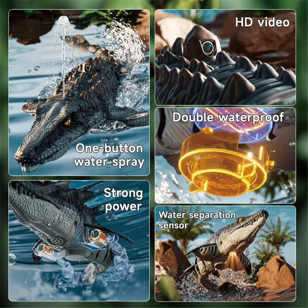 4DRC 4D-S11 2.4G Remote Control Mosasaur Shape RC Boat Water Spraying Toy with Camera, with 1 Battery - 3