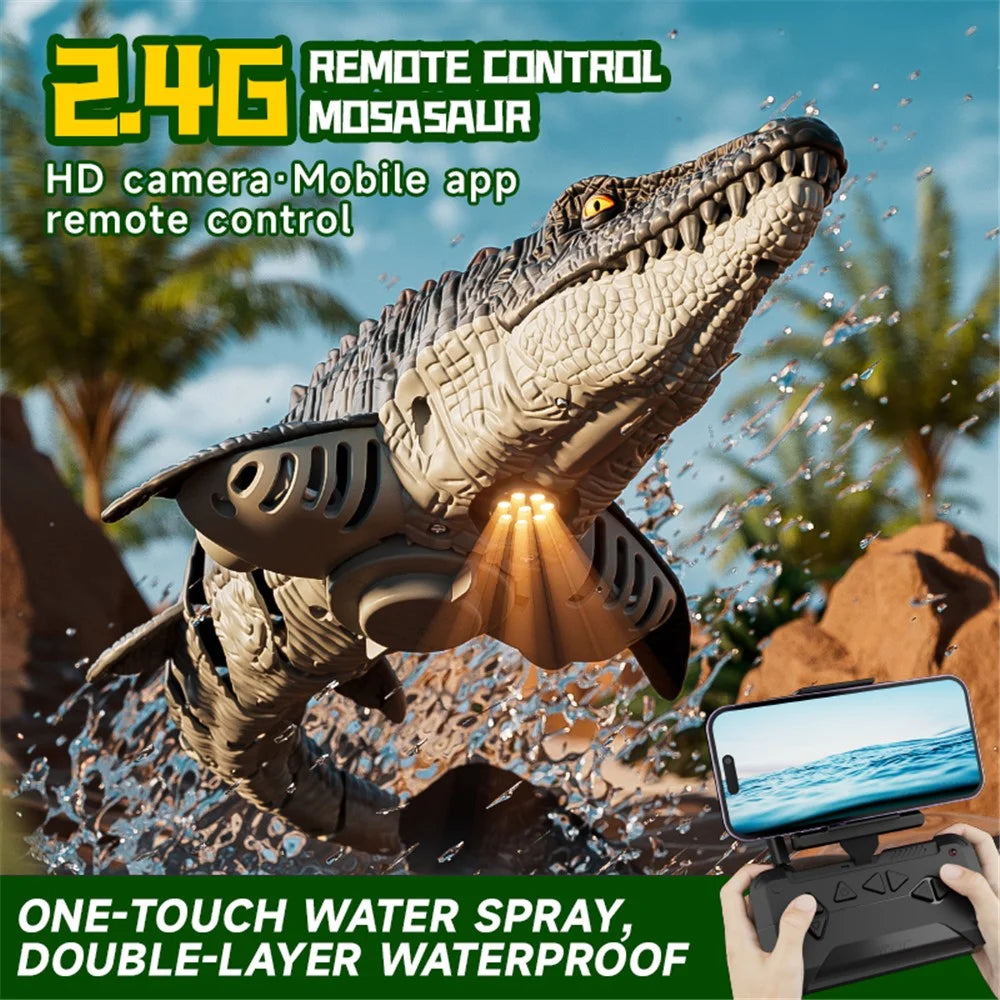4DRC 4D-S11 2.4G Remote Control Mosasaur Shape RC Boat Water Spraying Toy with Camera, with 1 Battery - 6