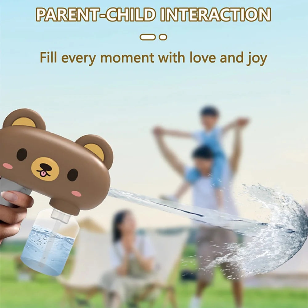 Y9 Electric Water Gun Cartoon Bear Design Continuous Spray High Pressure Water Gun Children Gift - Brown - 7