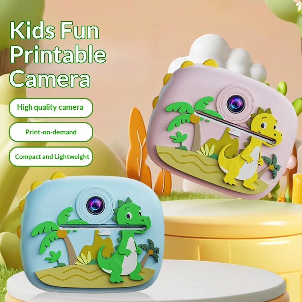 EX70S Instant Print Cartoon Kids Digital Camera 24MP Dual Lens 2.4 Inch IPS Screen 1080P Video Recorder for Children - Pink - 2