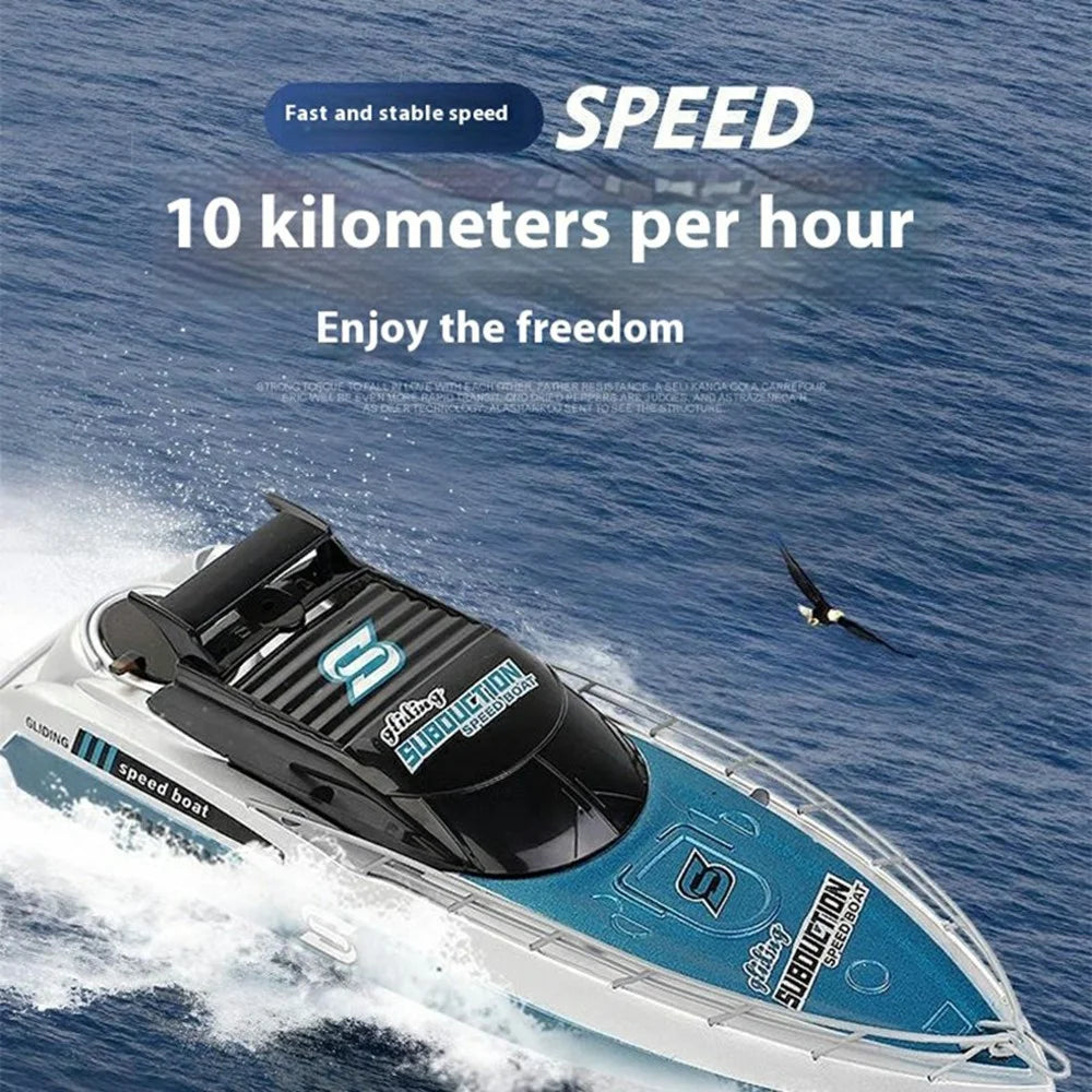 777-582 2.4G RC Submarine Model Mini Speed Boat Simulation Remote Control Aircraft Carrier Toy - Blue - 2
