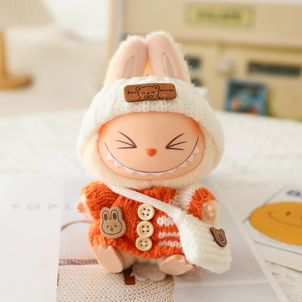 Knitted Sweater Set with Hat / Bag Doll Clothes Replacement Outfit for 17cm Figures 1st / 2nd / 3rd (No Doll) - Orange - 1