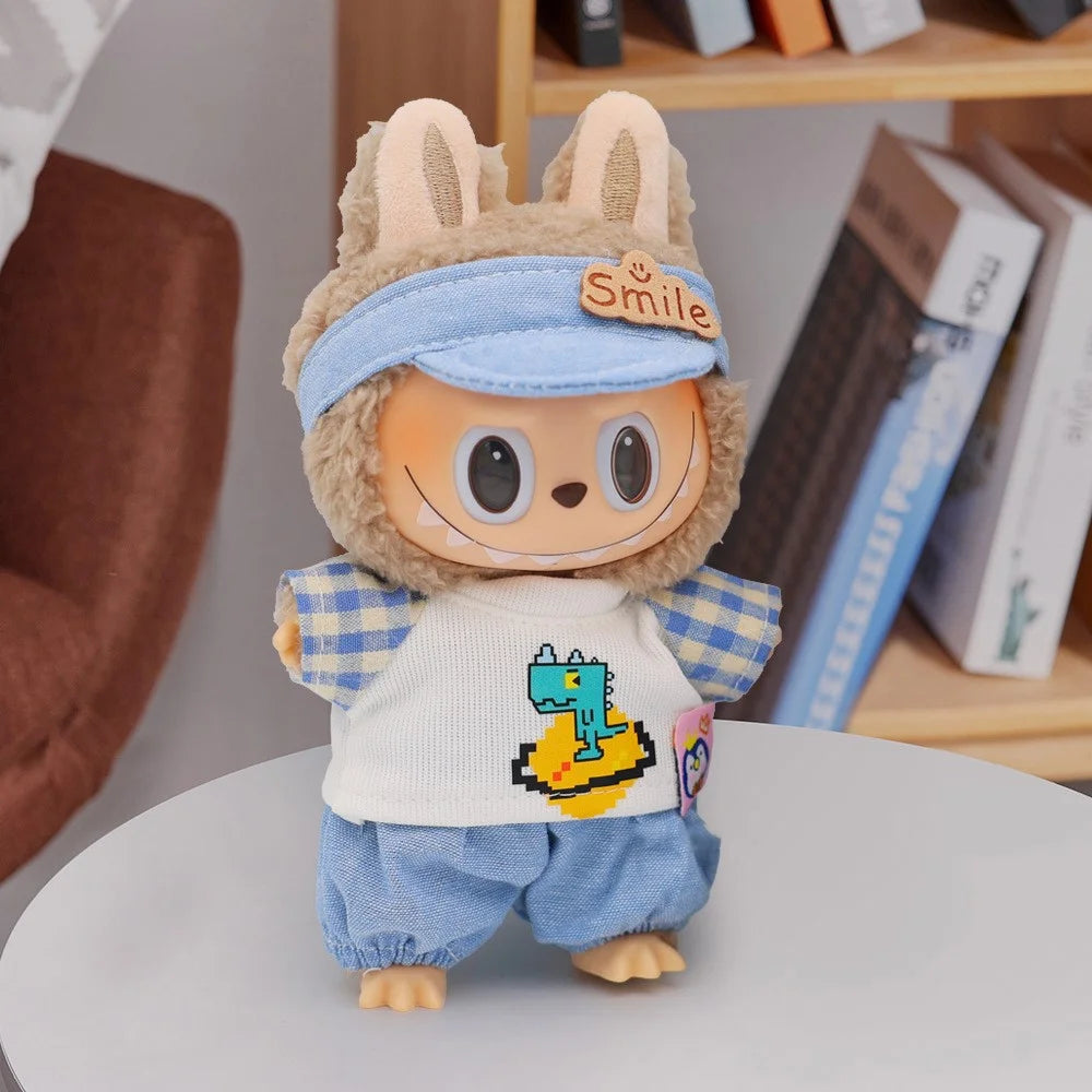 3Pcs Pants / Dress Set for Labubu Gen 1 / 2 / 3 17cm Collectible Figurines Mini Doll Changeable Costume - Style A - 1