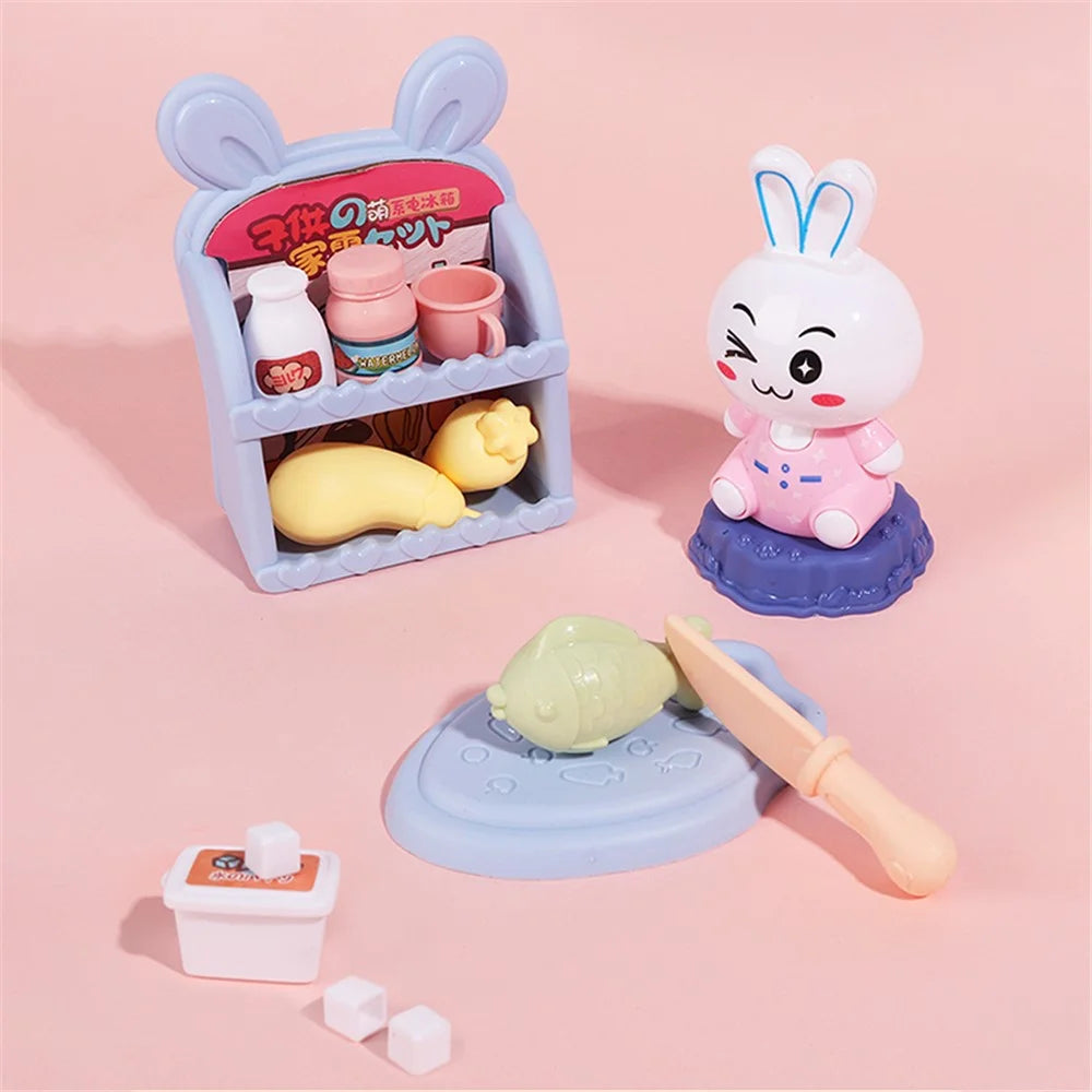 Cute Cartoon Rabbit Plastic Simulation Electric Appliance Kids Pretend Play Home Appliance Toy Set - Washing Machine - 5