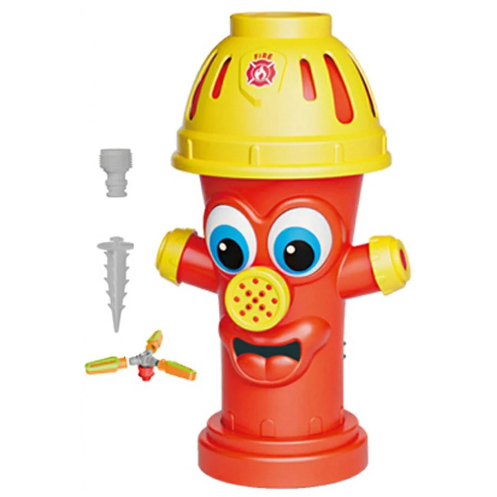 DB25810 Rotating Sprying Fire Hydrant Sprinkler Outdoor Lawn Spray Toy for Kids Summer Water Play - Red - 1