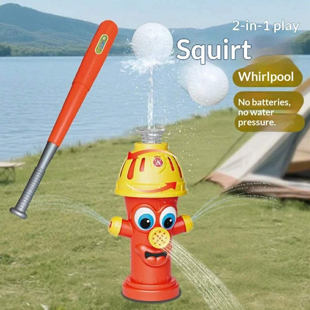 DB25810 Rotating Sprying Fire Hydrant Sprinkler Outdoor Lawn Spray Toy for Kids Summer Water Play - Red - 3