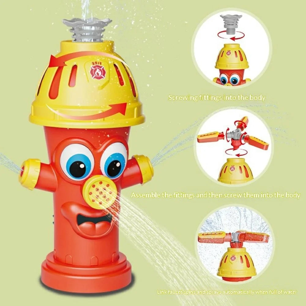 DB25810 Rotating Sprying Fire Hydrant Sprinkler Outdoor Lawn Spray Toy for Kids Summer Water Play - Red - 5