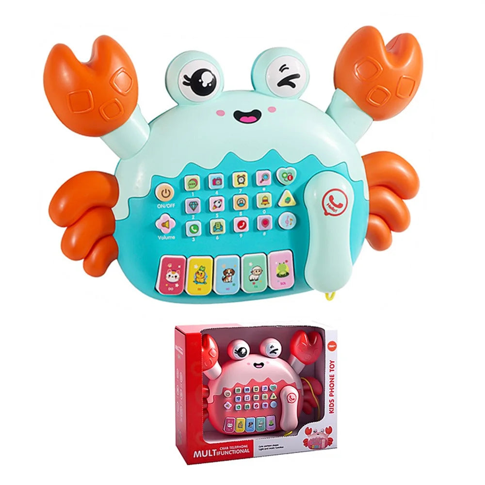 Children Early Education Toy Crab Storyteller Machine Musical Toy with Songs / Piano Function - Blue - 1