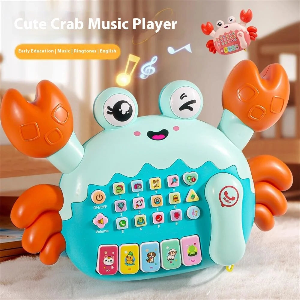 Children Early Education Toy Crab Storyteller Machine Musical Toy with Songs / Piano Function - Blue - 4