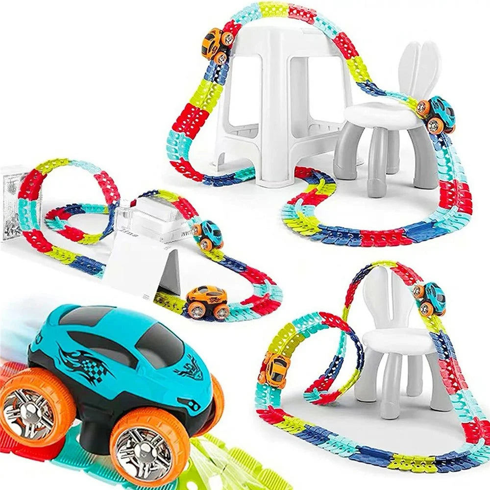 Anti Gravity Electric Track Car Toy 138Pcs DIY Railway Set Roller Coaster Building Block Toy for Boys Girls - 2