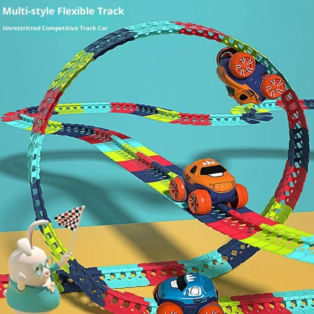 Anti Gravity Electric Track Car Toy 138Pcs DIY Railway Set Roller Coaster Building Block Toy for Boys Girls - 3