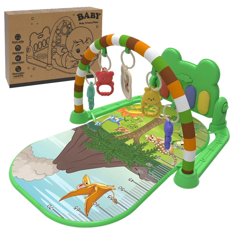 Baby Gyms Play Mat Musical Activity Center Toddler Kick and Play Piano Infant Early Education Toy - Green - 1