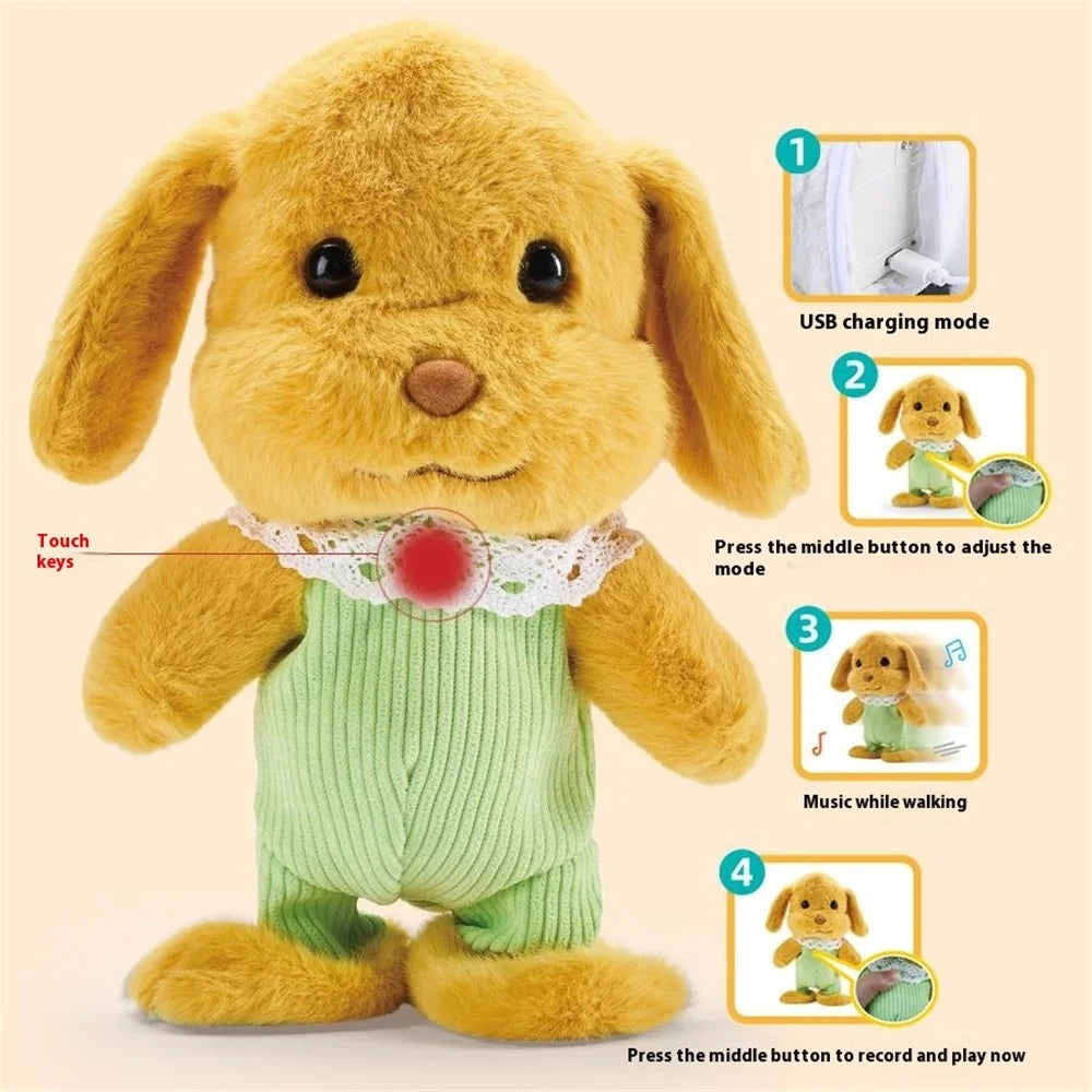25cm Smart Interactive Plush Doll Toy with Singing Dancing Talking Recording Walking Early Educational Toy - Dog - 5