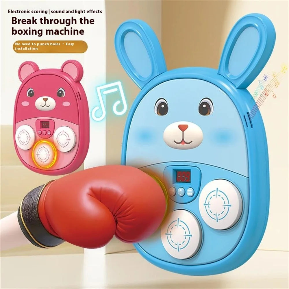 SJL3607 / SJL3609 Cartoon Animal Music Boxing Machine for Kids Electronic Reaction Rhythm Interactive Toy - Brown - 6