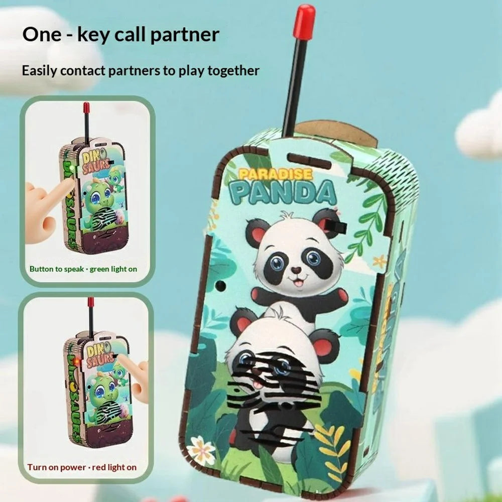 MQ-16 / 17 Kids DIY Walkie Talkie Building Kit STEM Educational Gift Self-Assembly Electronic Model Toy - Dinosaur Pattern - 3