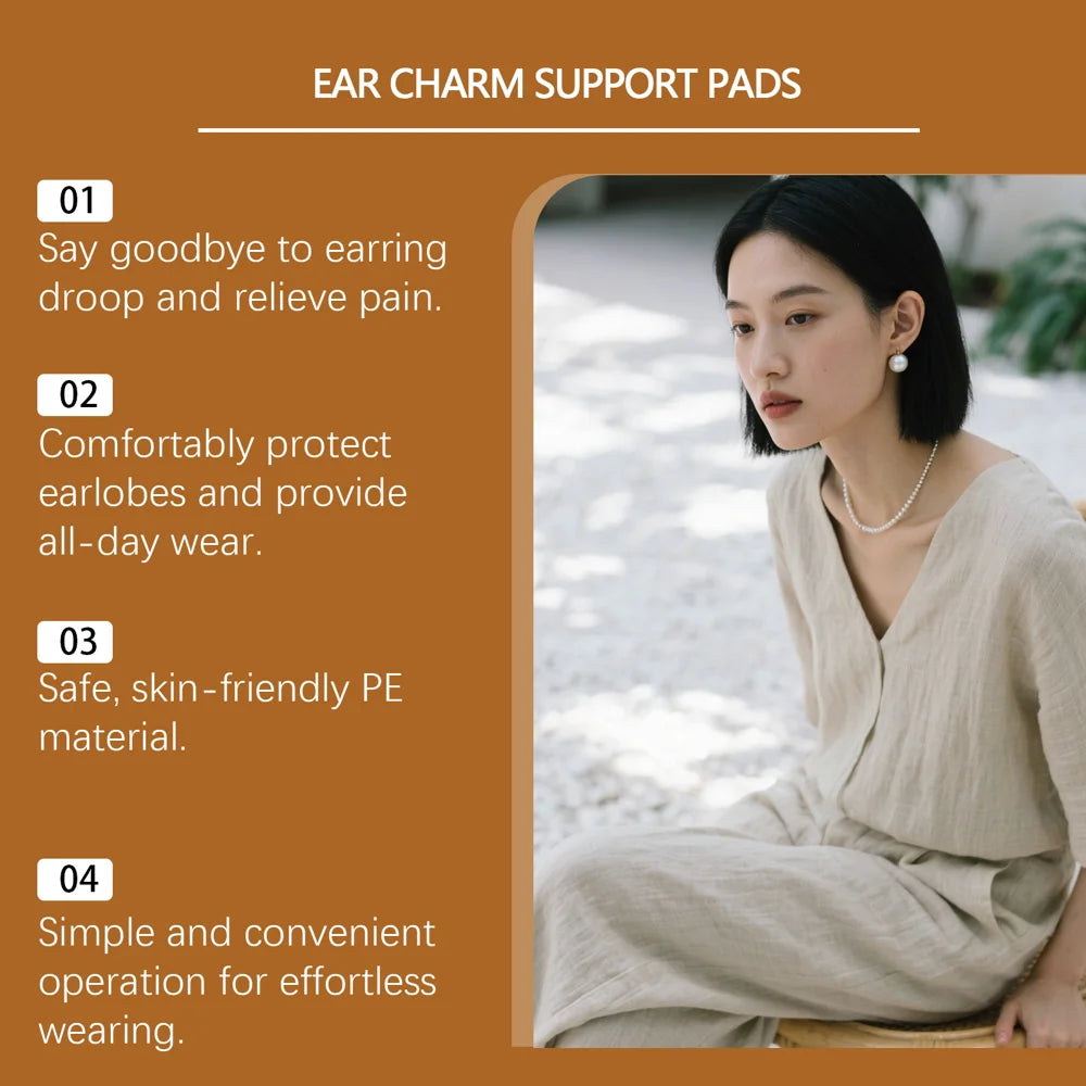 HOEXE 50Pcs Invisible Earlobe Support Patches Anti-Sagging Transparent PE Ear Lift Tape for Heavy Earrings - 50Pcs - 5
