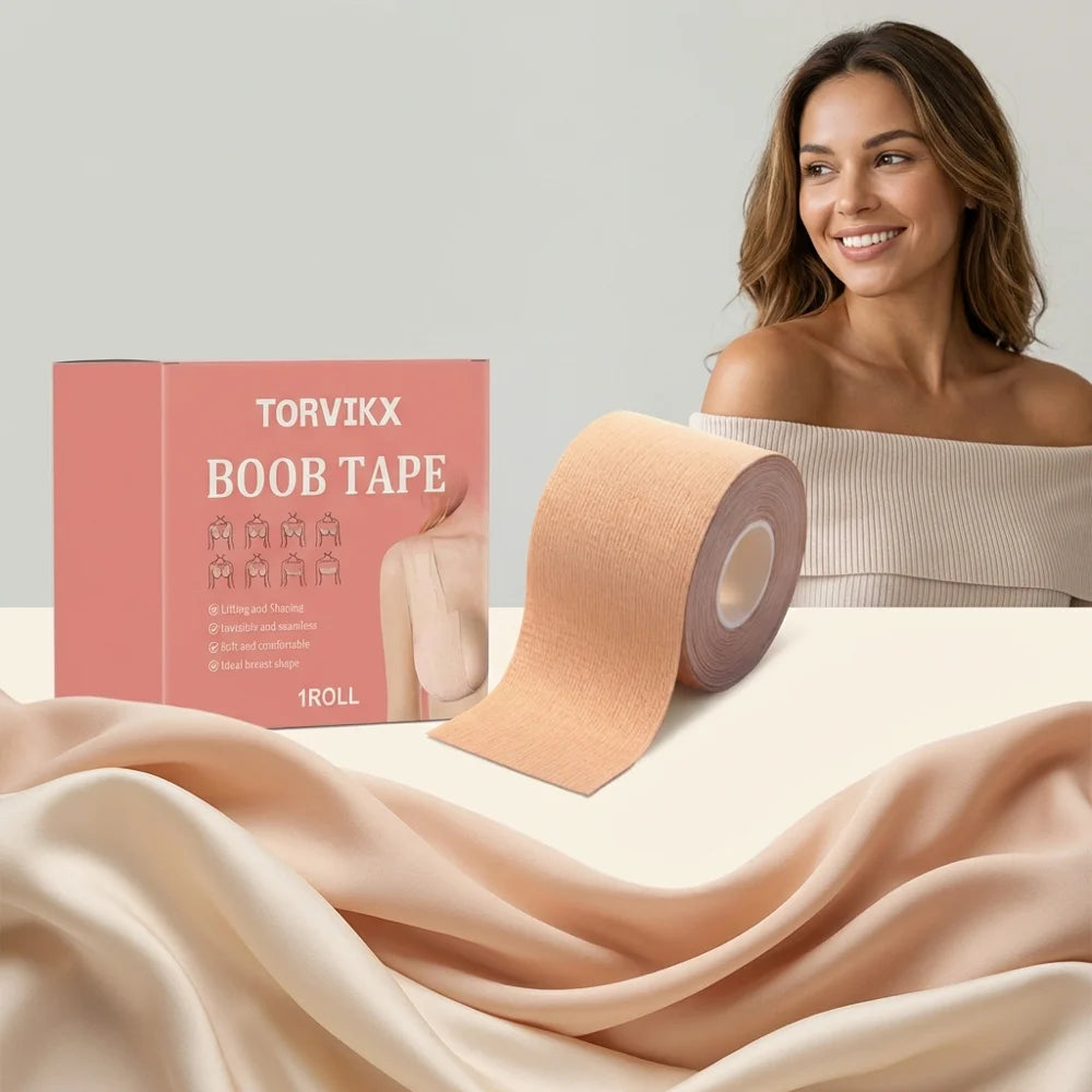 TORVIKX Breathable Breast Lift Tape Skin-Friendly Invisible Push Up Nipple Sticker Roll, Length: 5m - 1 Piece - 2