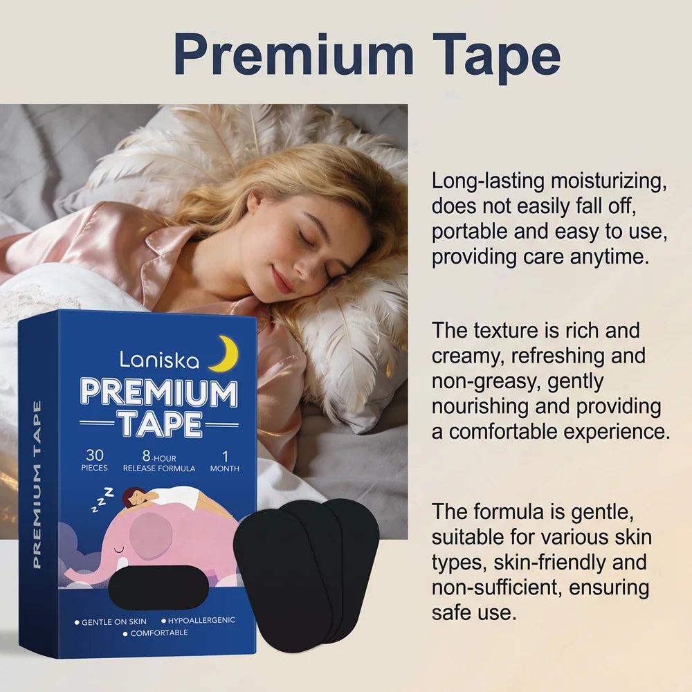 LANISKA 30Pcs Nighttime Care Patches Gentle Hypoallergenic Formula Ultra Thin Sleep Aid Mouth Sticker - 30 Pieces - 4