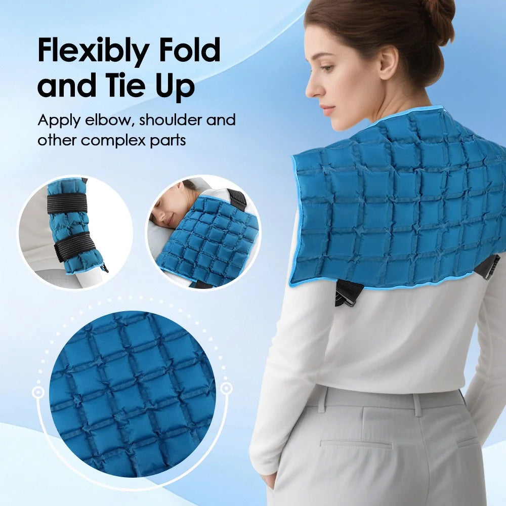 102396 58cm x 35cm Self-Absorbing Polymer Resin Cold Hot Therapy Compress Pad for Back Shoulder Waist Pain Relief - Blue - 7