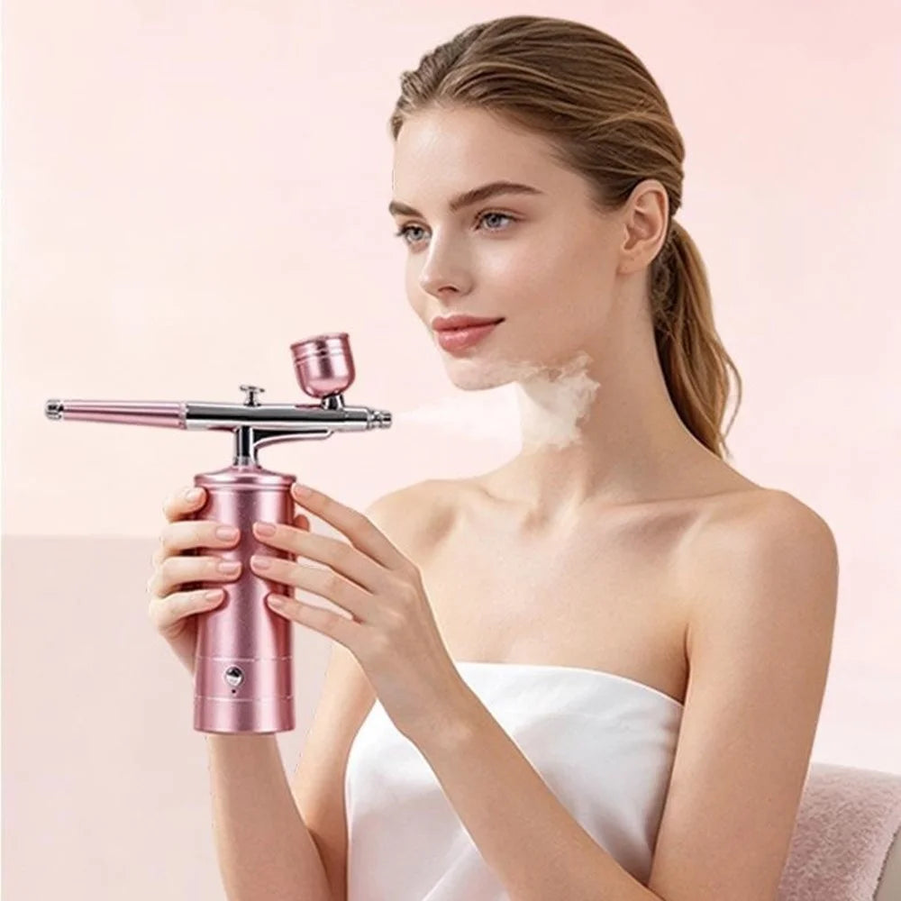 D090 Spray Gun Oxygen Injection Device 0.3mm Nano Atomization 160Kpa High Pressure Mist Hydrator for Home Beauty - Blue - 6