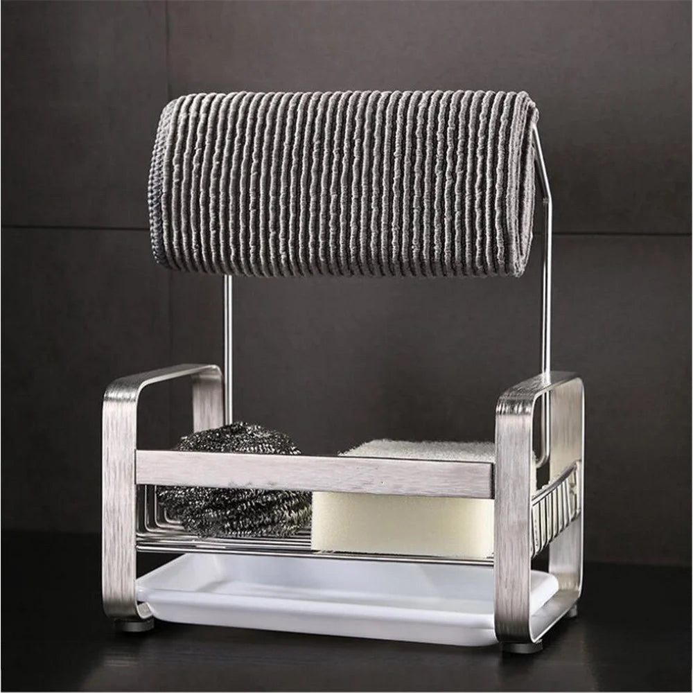 Kitchen Drain Basket Stainless Steel Faucet Sink Storage Rack Shower Rack - 2