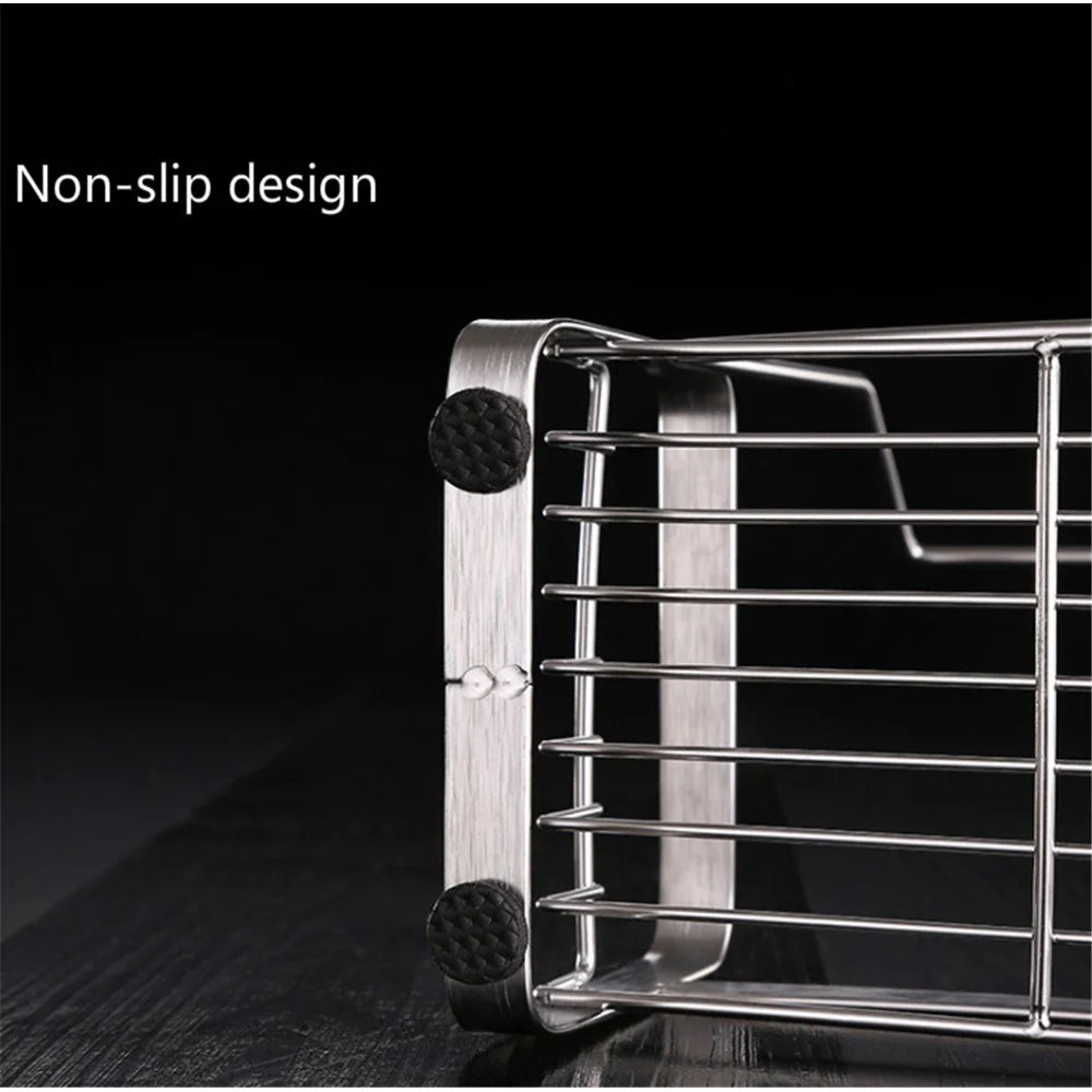 Kitchen Drain Basket Stainless Steel Faucet Sink Storage Rack Shower Rack - 3