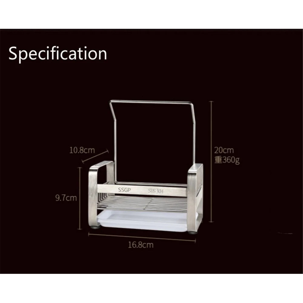 Kitchen Drain Basket Stainless Steel Faucet Sink Storage Rack Shower Rack - 4