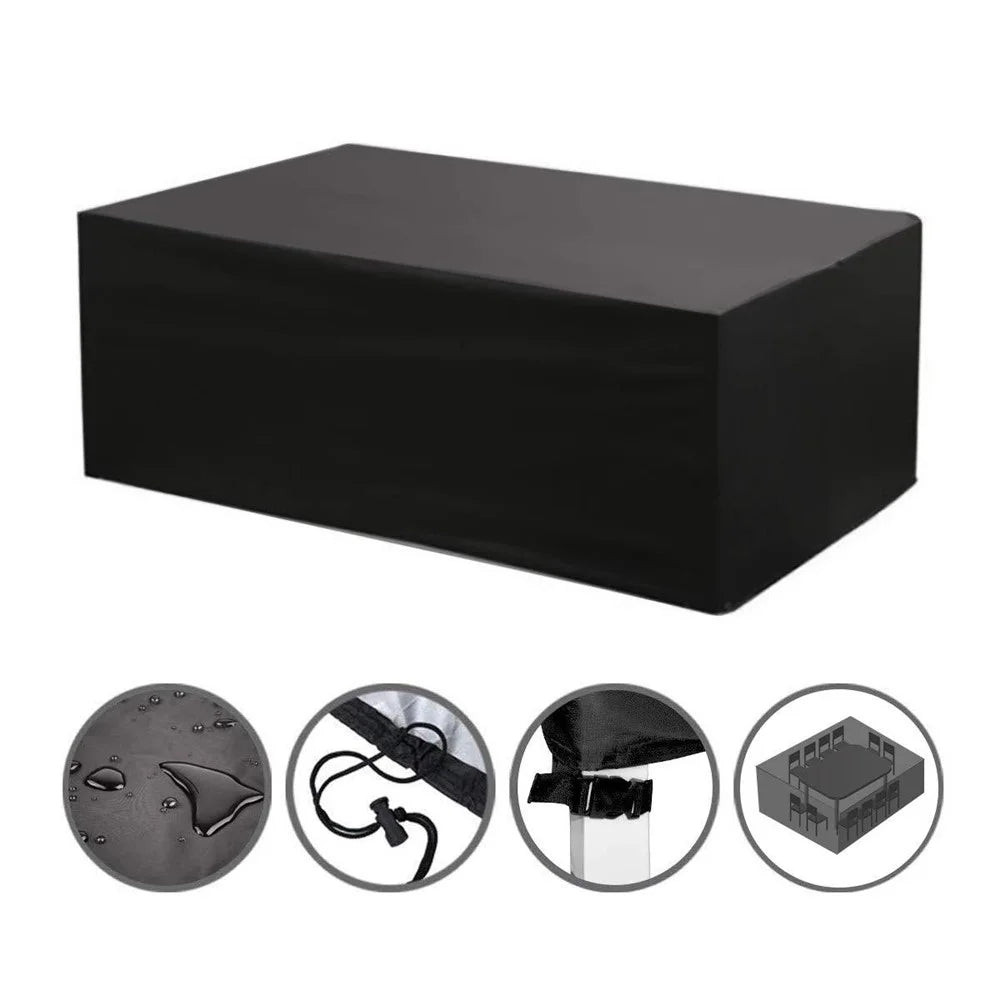 420D Oxford Fabric Outdoor Furniture Cover Anti-UV Waterproof Patio Cover for Table and Chair - 120x120x74cm - 6