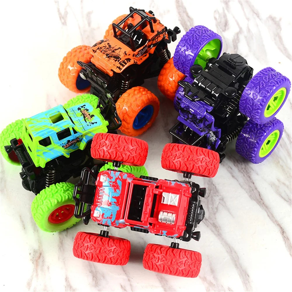 9cm Little Jeep Off-Road Vehicle Strong Four Big Wheel Inertia Scale Friction Power Car Boy Toy Gift - Random - 5