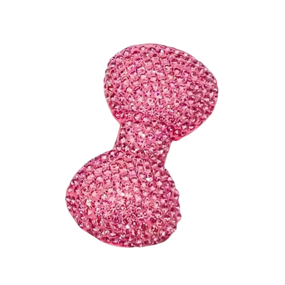 47x26mm DIY Phone Case Charms Rhinestone Decorated Clay Bowknot Ornament Accessory - Pink - 1