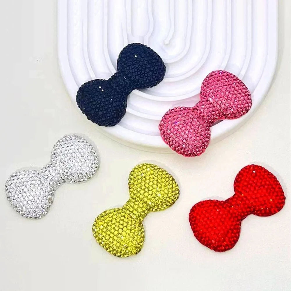 40x22mm DIY Phone Case Charms Rhinestone Decorated Clay Bowknot Ornament Accessory - Pink - 2