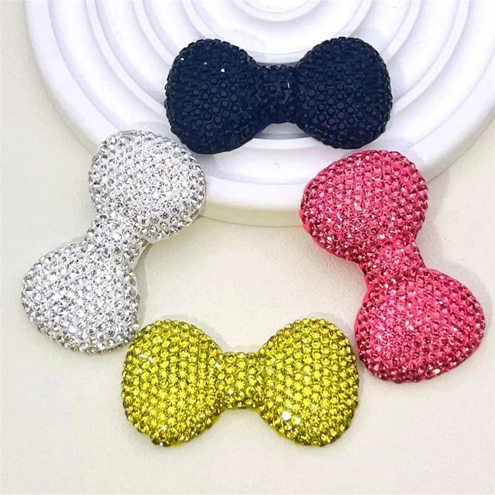 40x22mm DIY Phone Case Charms Rhinestone Decorated Clay Bowknot Ornament Accessory - Pink - 3