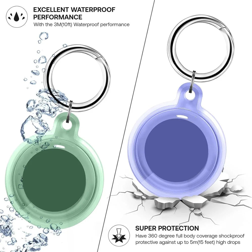 AT-05 For Airtag Protective Case TPU Waterproof Transparent Cover Anti-Yellowing Lightweight - Transparent Orange - 3