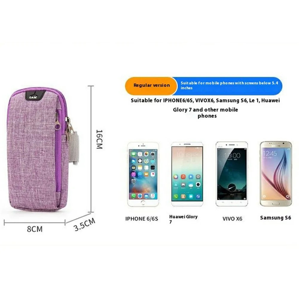 L&M X3009 Regular Size Outdoor Sports Phone Storage Armband Bag with Earphone Hole for Running Cycling - Grey - 7