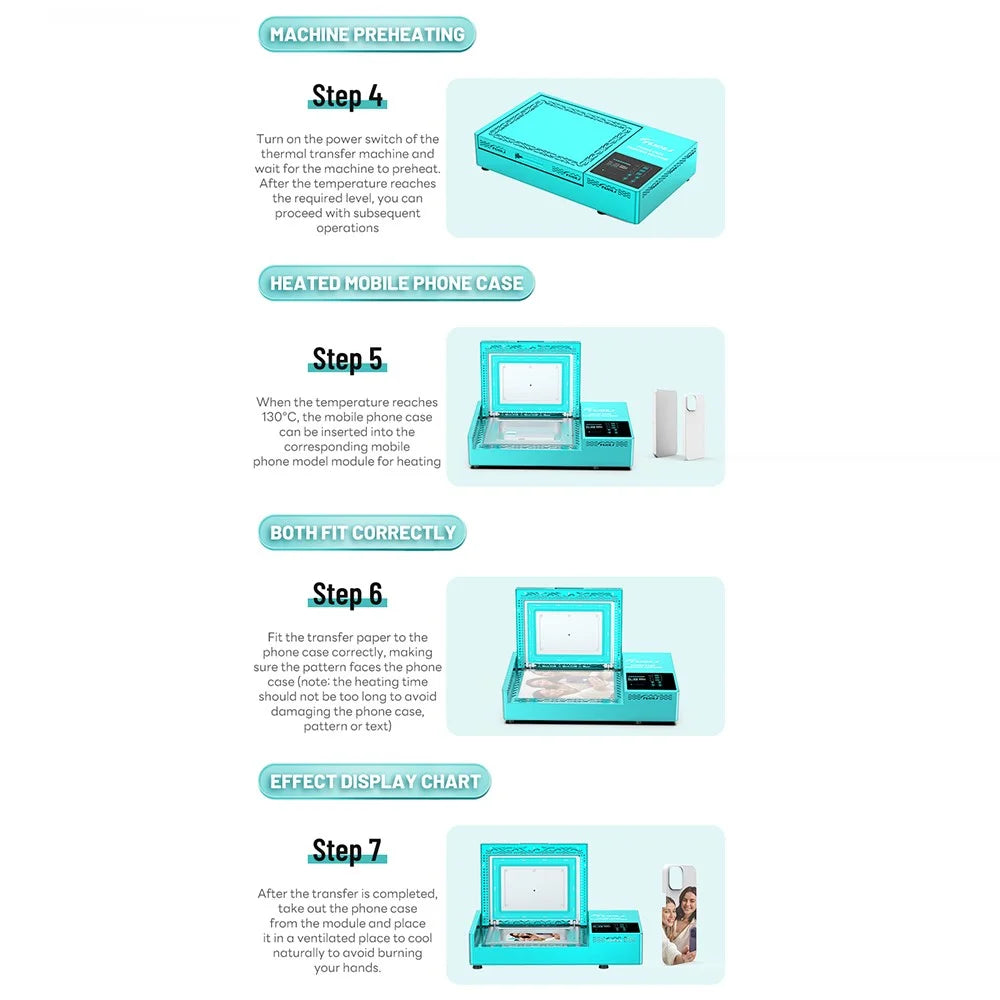 TUOLI TL-X9 Phone Case Heat Transfer Film Press Machine Sublimation Case Heat Press Device, EU Plug - 7