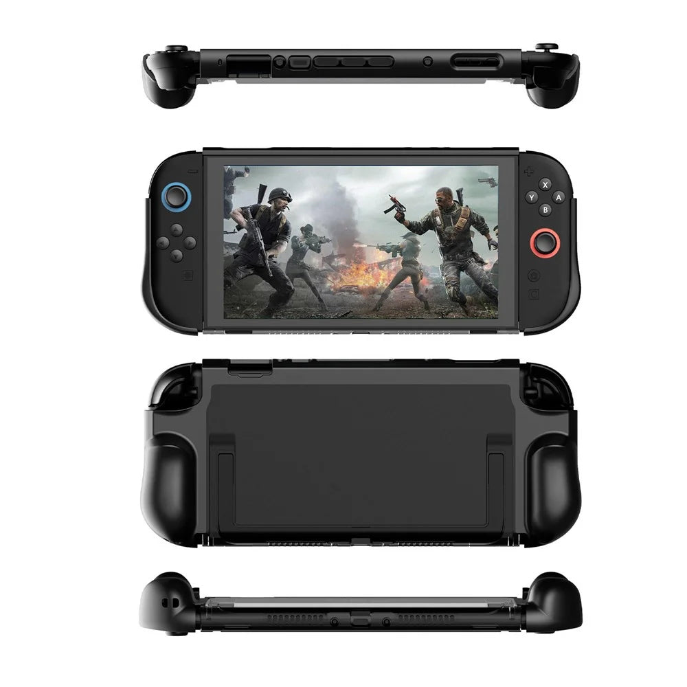 For Nintendo Switch 2 Game Console Transparent Case TPU + PC Protective Cover - Black - 3