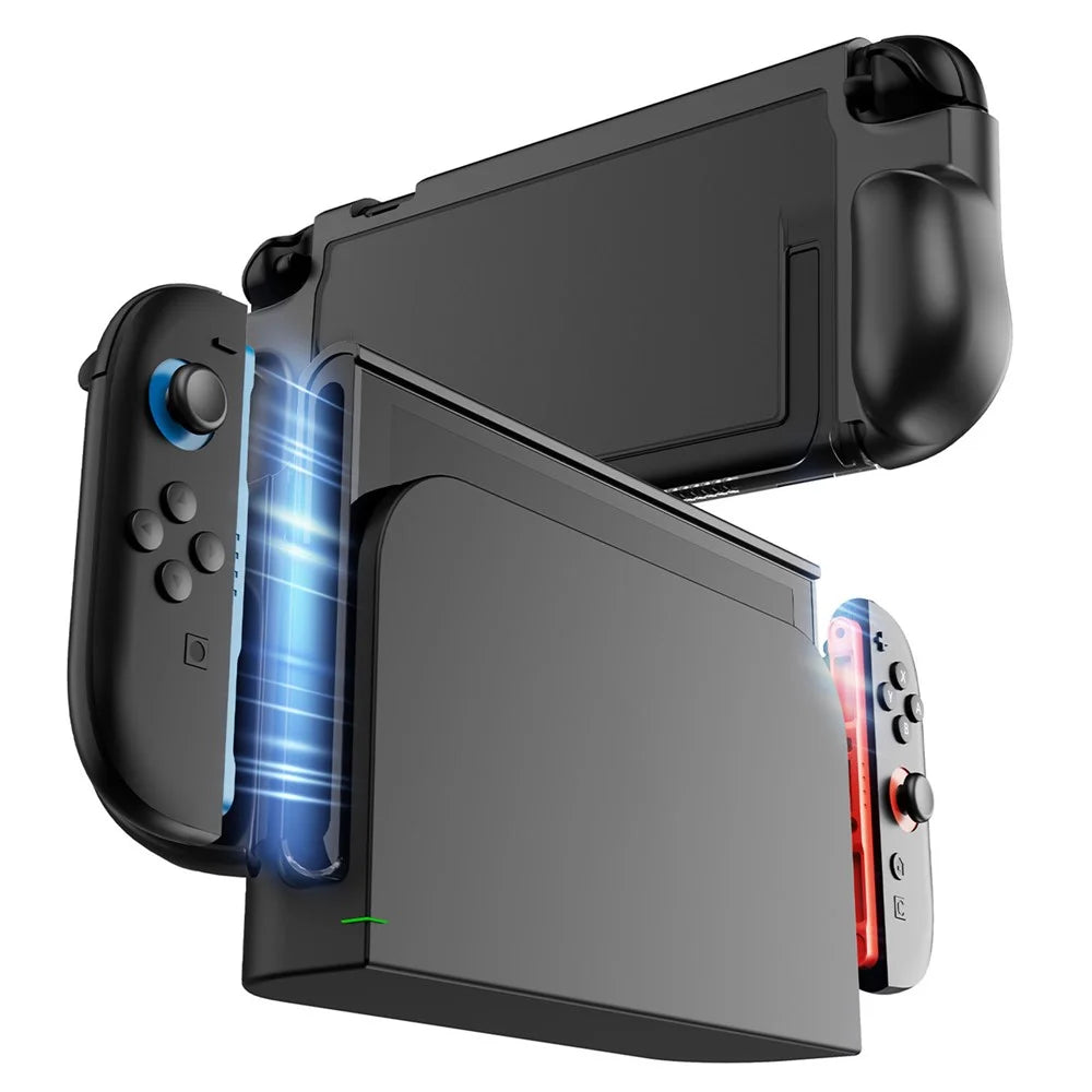 For Nintendo Switch 2 Game Console Transparent Case TPU + PC Protective Cover - Black - 4