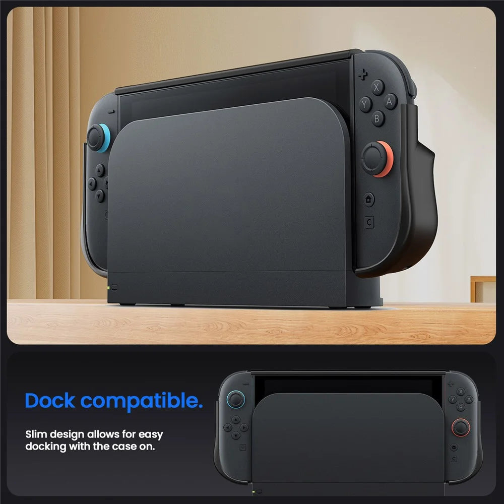 For Nintendo Switch 2 Game Console Transparent Case TPU + PC Protective Cover - Black - 6