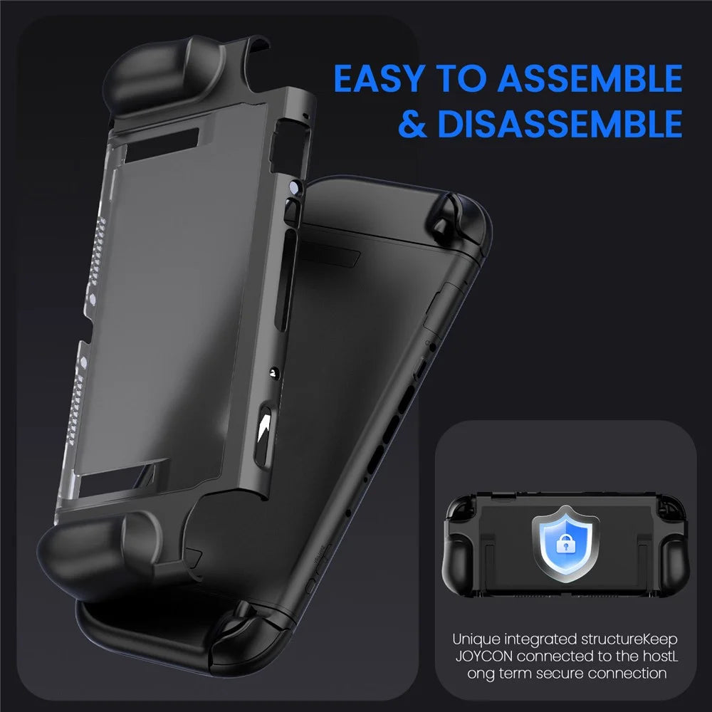 For Nintendo Switch 2 Game Console Transparent Case TPU + PC Protective Cover - Black - 7